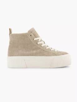 Beige Hoge Sneaker Corduroy
