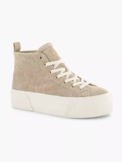 Beige Hoge Sneaker Corduroy -Beroemde Schoenen Winkel 2094725 H6