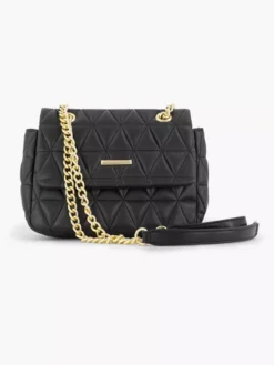 Zwarte Schoudertas Doorgestikt