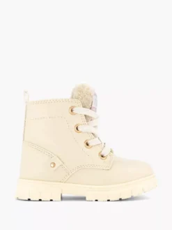 Beige Veterboot Teddy -Beroemde Schoenen Winkel 2110858 HL1