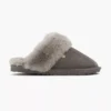 Taupe Leren Instap Pantoffel