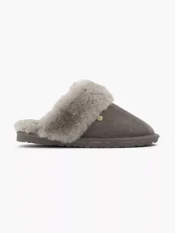 Taupe Leren Instap Pantoffel