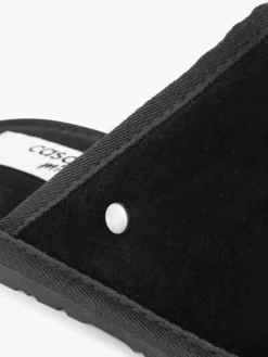 Zwarte Leren Instap Pantoffel -Beroemde Schoenen Winkel 2110945 H5