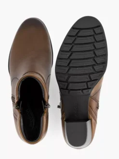 Cognac Leren Enkellaars Hak -Beroemde Schoenen Winkel 2111117 H3