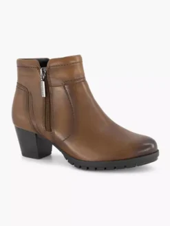 Cognac Leren Enkellaars Hak -Beroemde Schoenen Winkel 2111117 H6