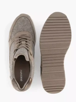 Taupe Sneaker Sleehak -Beroemde Schoenen Winkel 2111128 H3