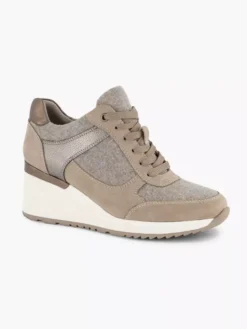 Taupe Sneaker Sleehak -Beroemde Schoenen Winkel 2111128 H6