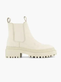 Beige Leren Chelsea Boot