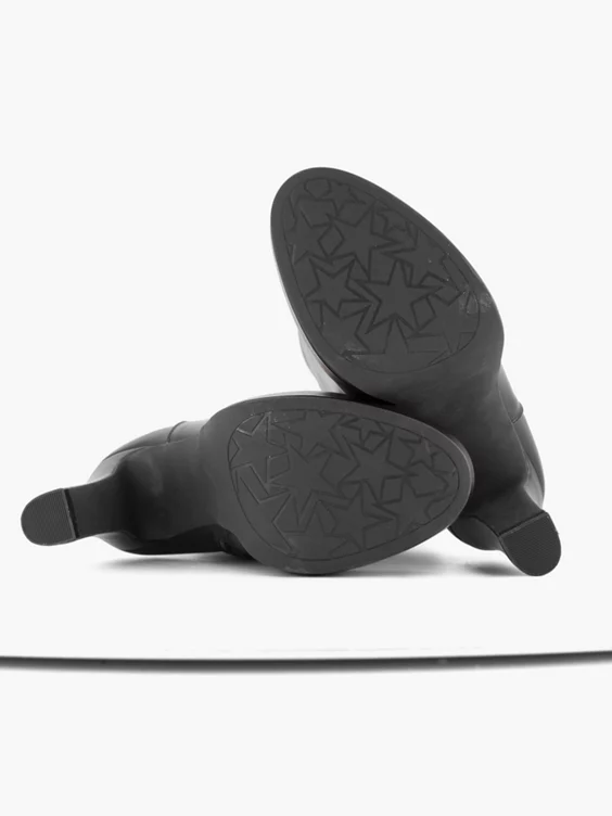 Zwarte Lange Laars Sierkietting Hoge Hak 3 Zwarte Lange Laars Sierkietting Hoge Hak - Afbeelding 3