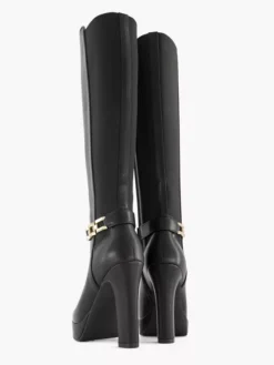 Zwarte Lange Laars Sierkietting Hoge Hak 9 Zwarte Lange Laars Sierkietting Hoge Hak -Beroemde Schoenen Winkel 2112241 H4