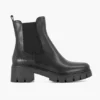 Zwarte Leren Chelsea Boot Hak