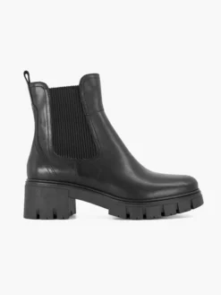Zwarte Leren Chelsea Boot Hak