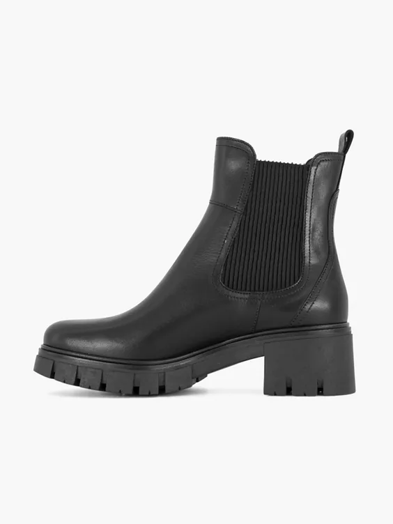 Zwarte Leren Chelsea Boot Hak 2 Zwarte Leren Chelsea Boot Hak - Afbeelding 2