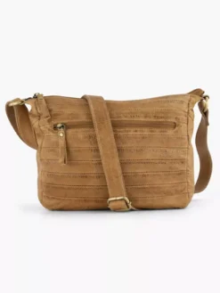 Cognac Leren Schoudertas