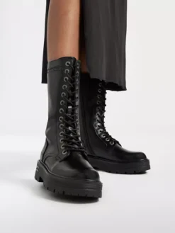 ESPRIT Zwarte Lange Veterboot -Beroemde Schoenen Winkel 2118031 H10