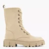 Beige Chunky Veterboot Gevoerd