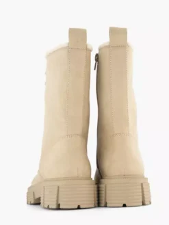 Beige Chunky Veterboot Gevoerd -Beroemde Schoenen Winkel 2118580 H3