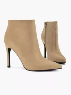 Zandkleurige Enkellaars Hoge Hak -Beroemde Schoenen Winkel 2119493 H5