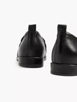 Zwarte Leren Loafer -Beroemde Schoenen Winkel 2121221 H4