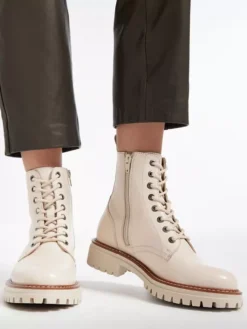 Beige Leren Veterboot 13 Beige Leren Veterboot -Beroemde Schoenen Winkel 2121570 H10