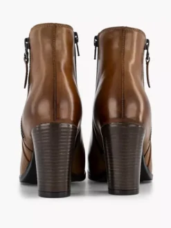Cognac Leren Enkelaars -Beroemde Schoenen Winkel 2125490 H4