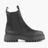 Zwarte Leren Chunky Chelsea Boot