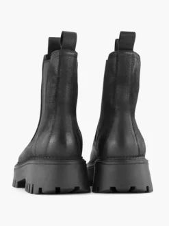 Zwarte Leren Chunky Chelsea Boot -Beroemde Schoenen Winkel 2126007 H4