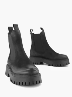 Zwarte Leren Chunky Chelsea Boot -Beroemde Schoenen Winkel 2126007 H5