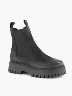 Zwarte Leren Chunky Chelsea Boot -Beroemde Schoenen Winkel 2126007 H6