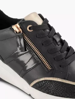 Zwarte Leren Sneaker -Beroemde Schoenen Winkel 2126120 H5