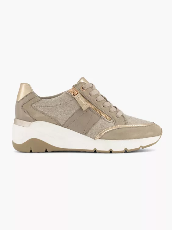 Taupe Leren Sneaker 1 Taupe Leren Sneaker
