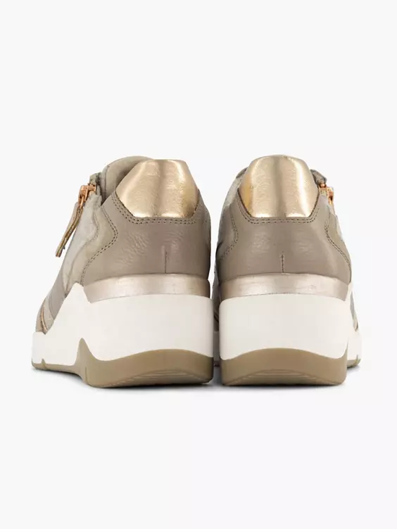Taupe Leren Sneaker 4 Taupe Leren Sneaker - Afbeelding 4