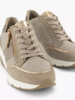 Taupe Leren Sneaker 10 Taupe Leren Sneaker -Beroemde Schoenen Winkel 2126141 H5