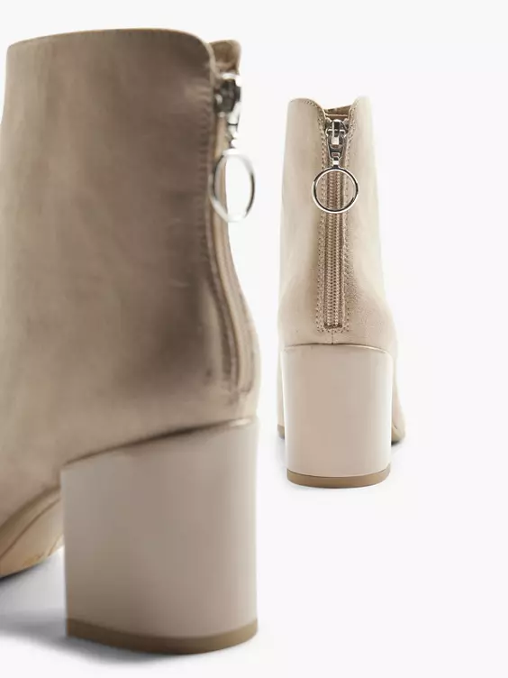 Beige Enkellaars Hak 4 Beige Enkellaars Hak - Afbeelding 4