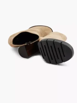 Zandkleurige Leren Enkellaars -Beroemde Schoenen Winkel 2126616 H3