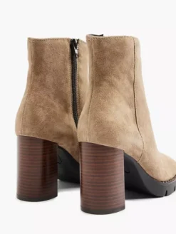 Zandkleurige Leren Enkellaars -Beroemde Schoenen Winkel 2126616 H4
