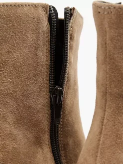 Zandkleurige Leren Enkellaars -Beroemde Schoenen Winkel 2126616 H5