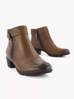 Bruine Leren Enkellaars -Beroemde Schoenen Winkel 2127381 H5