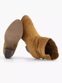 Cognac Enkellaars Hak -Beroemde Schoenen Winkel 2130118 H3