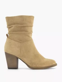 Zandkleurige Enkellaars Hak