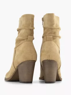 Zandkleurige Enkellaars Hak -Beroemde Schoenen Winkel 2130185 H4
