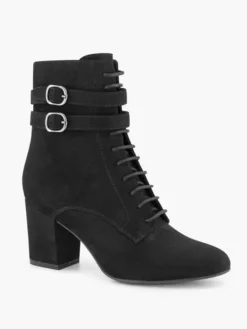 Zwarte Veterlaars Hak -Beroemde Schoenen Winkel 2130235 H6