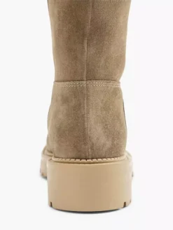 Taupe Lange Leren Laarzen -Beroemde Schoenen Winkel 2131671 H5