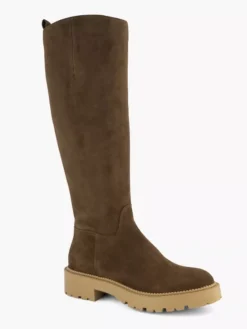 Bruine Lange Leren Laarzen -Beroemde Schoenen Winkel 2131682 H6