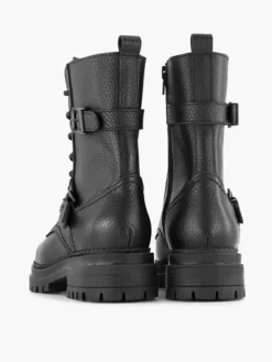 Zwarte Leren Veterboot Gesp -Beroemde Schoenen Winkel 2132127 H3
