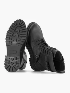 Zwarte Leren Veterboot Gesp -Beroemde Schoenen Winkel 2132127 H4