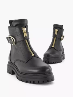 Zwarte Leren Boot Gesp -Beroemde Schoenen Winkel 2132159 H5