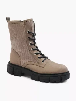 Taupe Chunky Veterboot Print 12 Taupe Chunky Veterboot Print -Beroemde Schoenen Winkel 2137072 H6