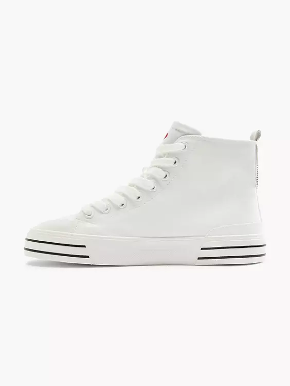 Witte Hoge Canvas Sneaker Hartje 2 Witte Hoge Canvas Sneaker Hartje - Afbeelding 2