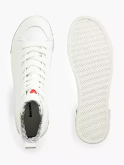 Witte Hoge Canvas Sneaker Hartje 8 Witte Hoge Canvas Sneaker Hartje -Beroemde Schoenen Winkel 2140720 H3